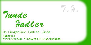 tunde hadler business card